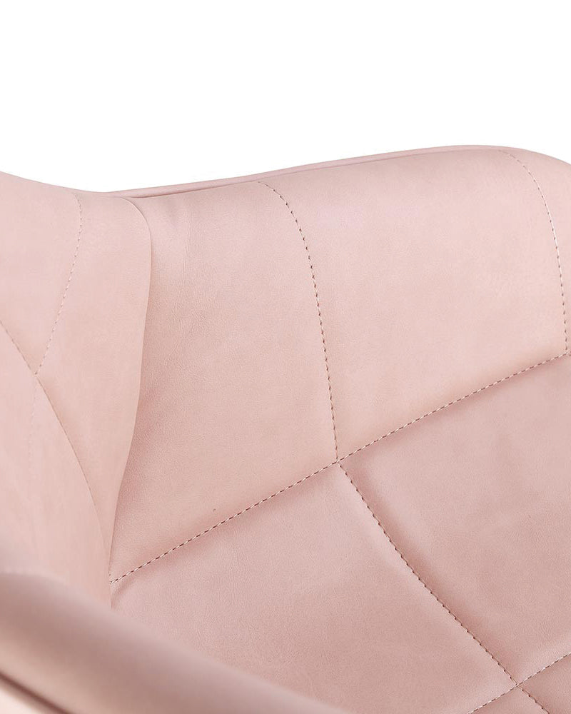 Rosie Blush - Lyserød frisørstol - Sort pladefod