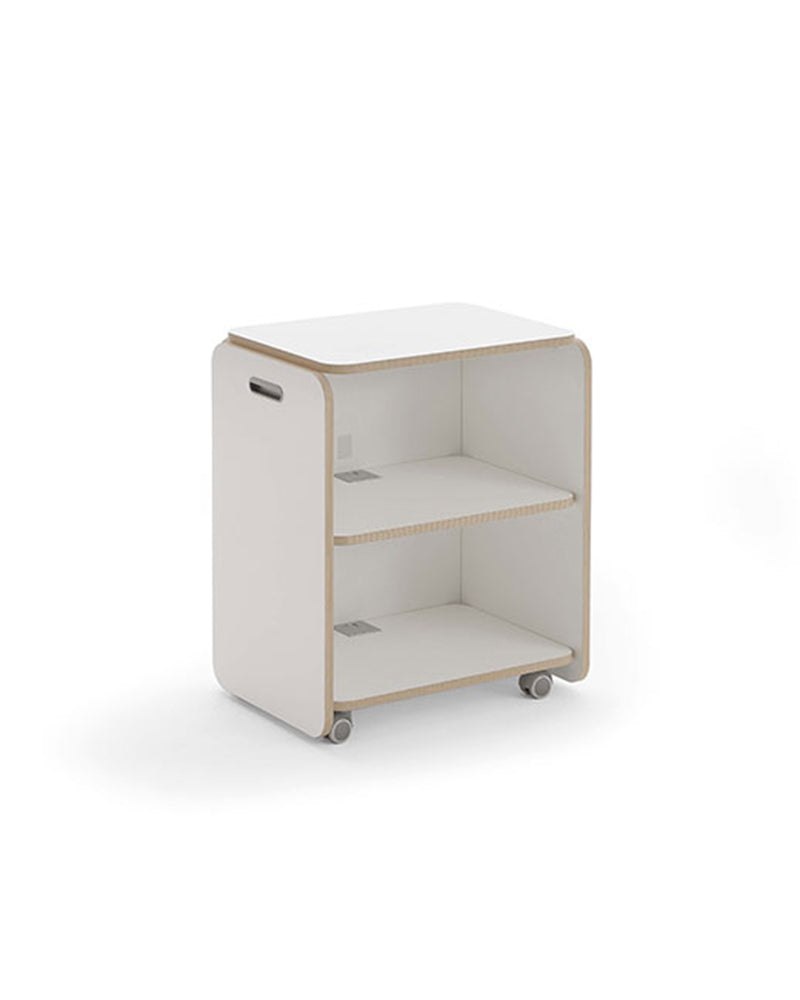 NAT - Hvidt rullebord - Kant i egetræsmønster