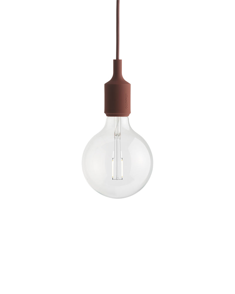 E27 LED - Mørkerød loftslampe