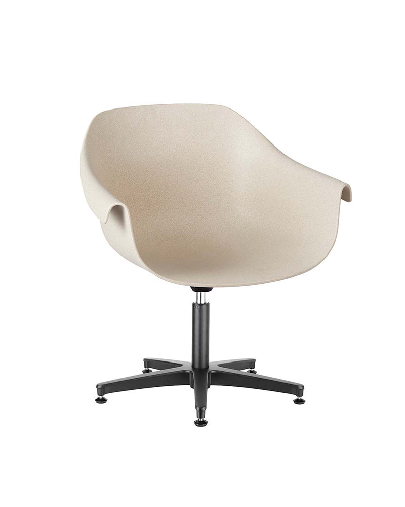 Eco - Beige waiting chair - Black cross base