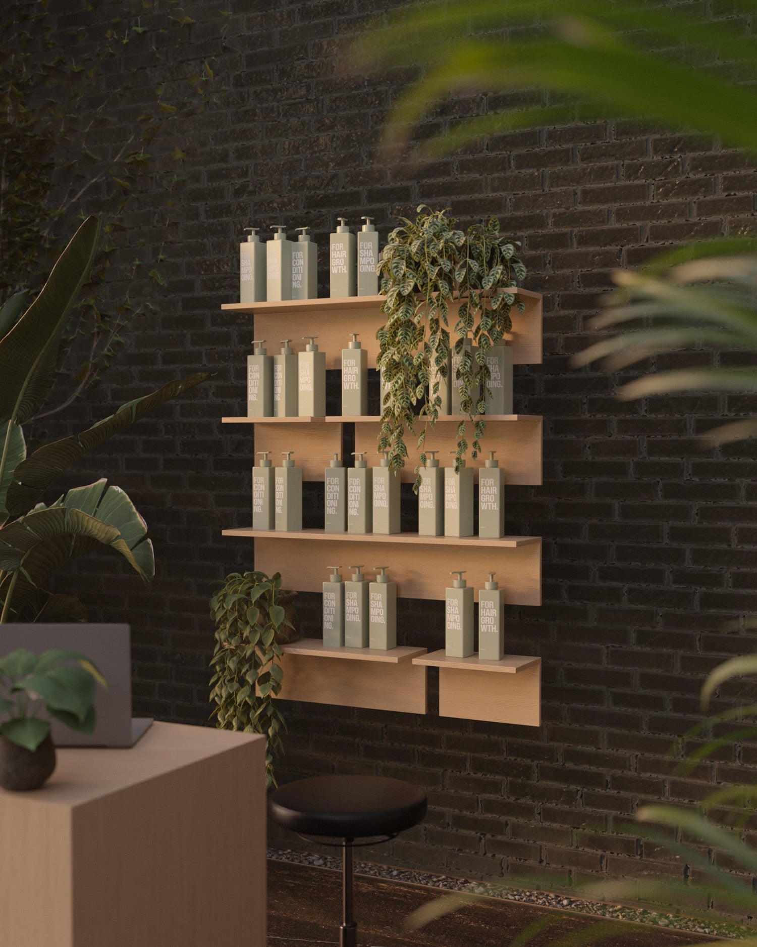 Display - Hylde i egetræsmønster - 32cm