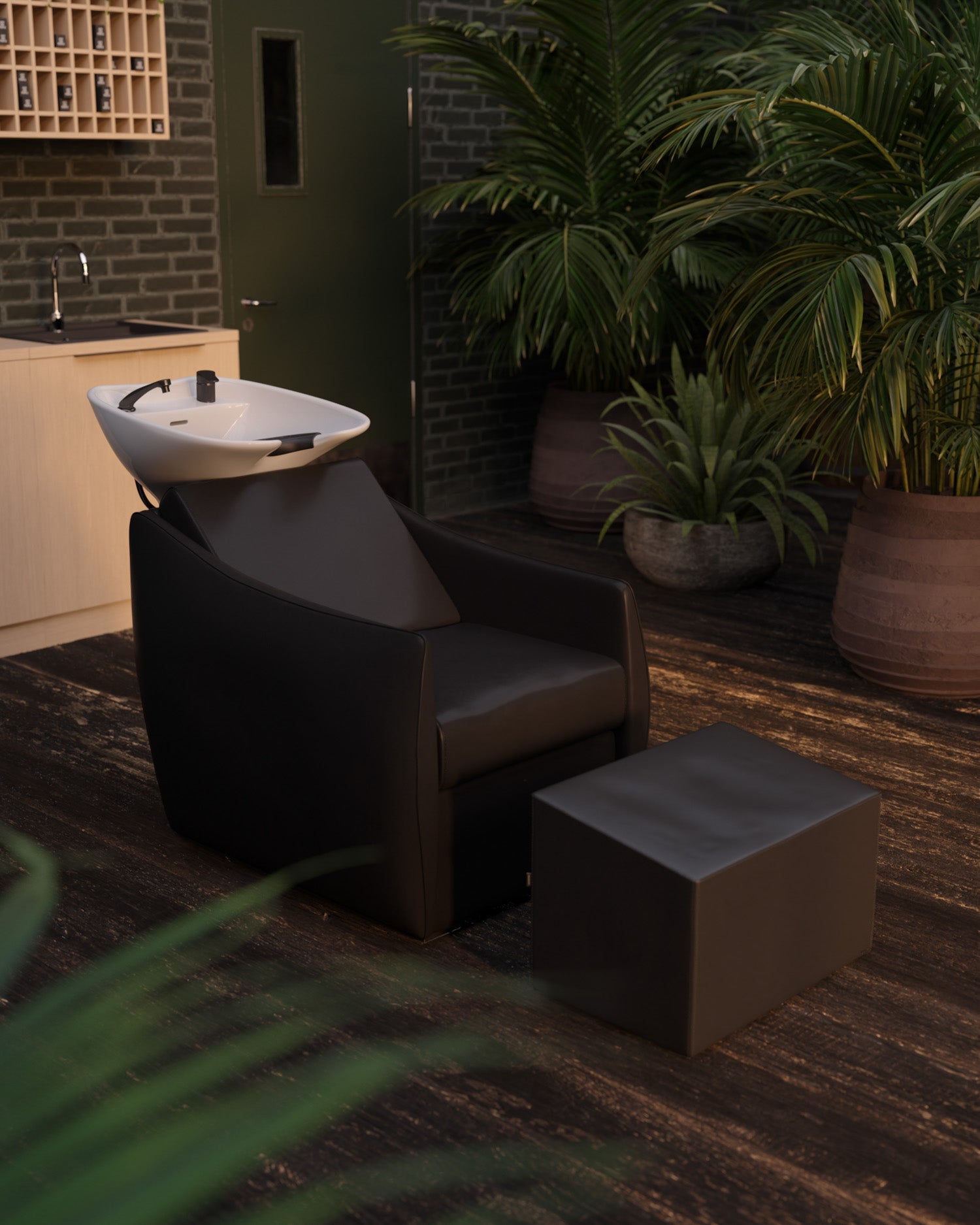 Hazel Vaskesystem Comfortel Køb Frisør vaske og benstøtter hos Just Add People