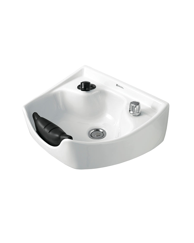 Takara Belmont hvid barber vask til væg med indbygget nakkepude for øget komfort