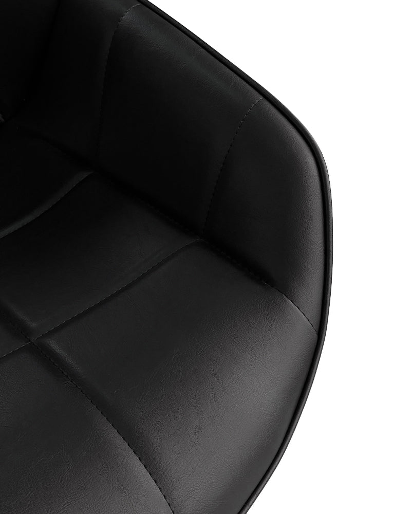 Rosie Black - Sort frisørstol - Krom pladefod