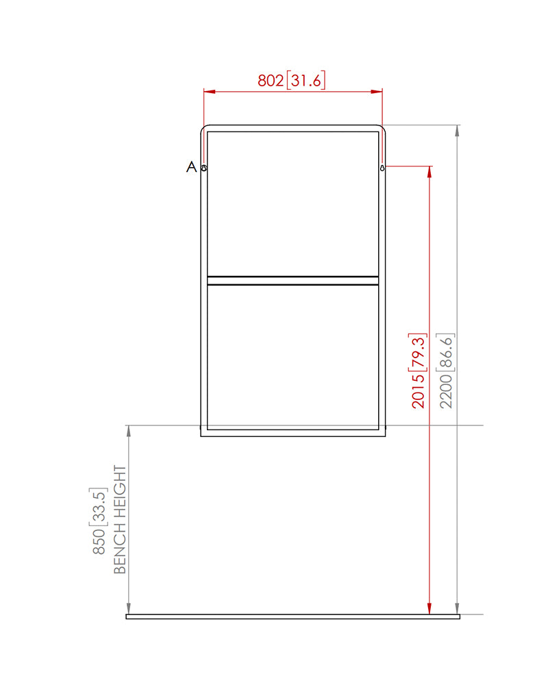 Sienna - Firkantet frisørspejl - Sort ramme