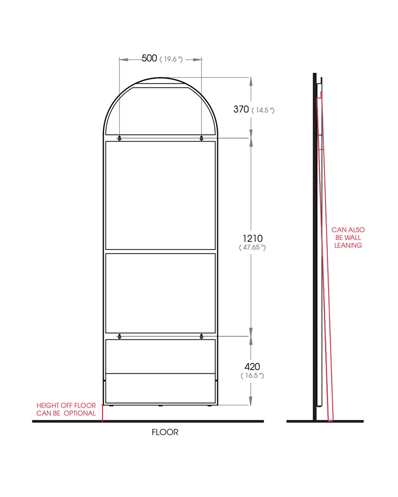 San Remo - Messing frisørspejl - Fritststående