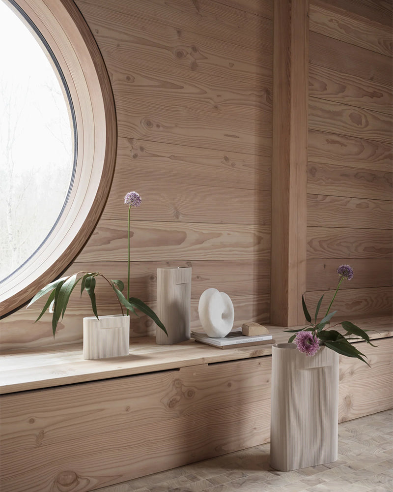 Ridge - Beige blomstervase 35cm