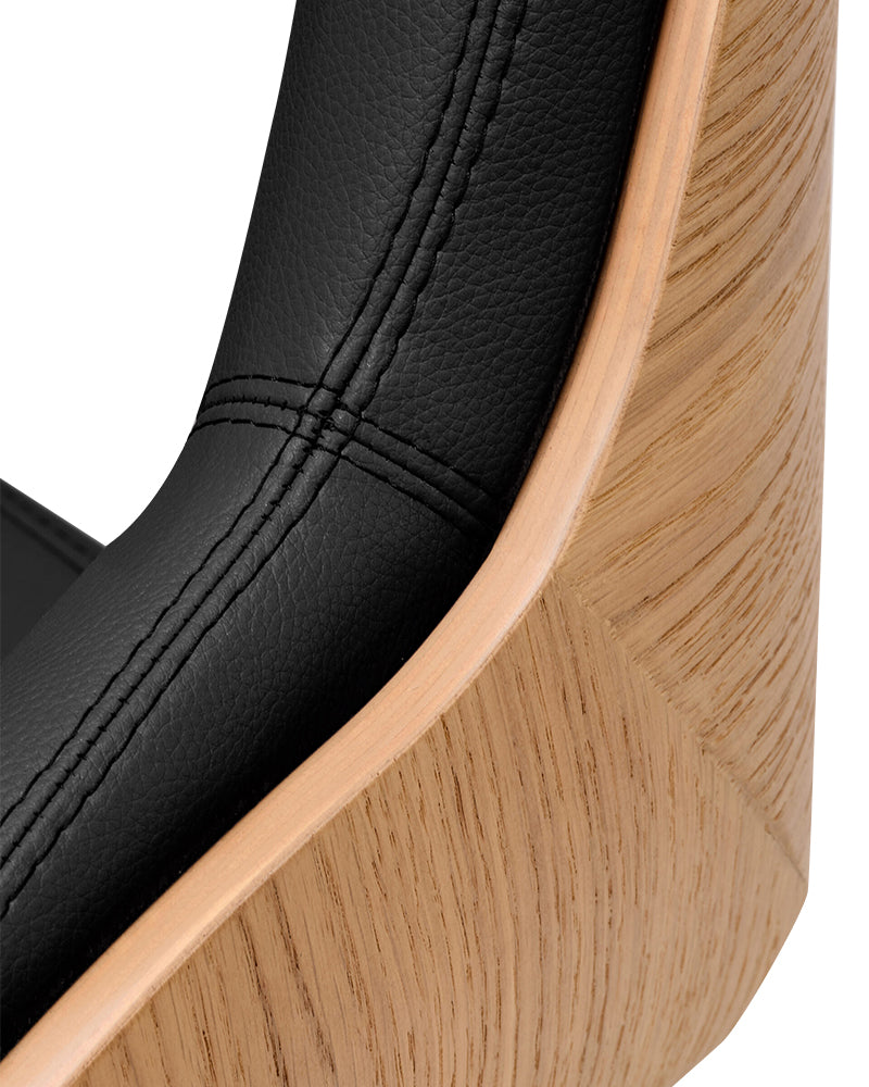 Thea Wood - Sort frisørstol i træ - Sort krydsfod