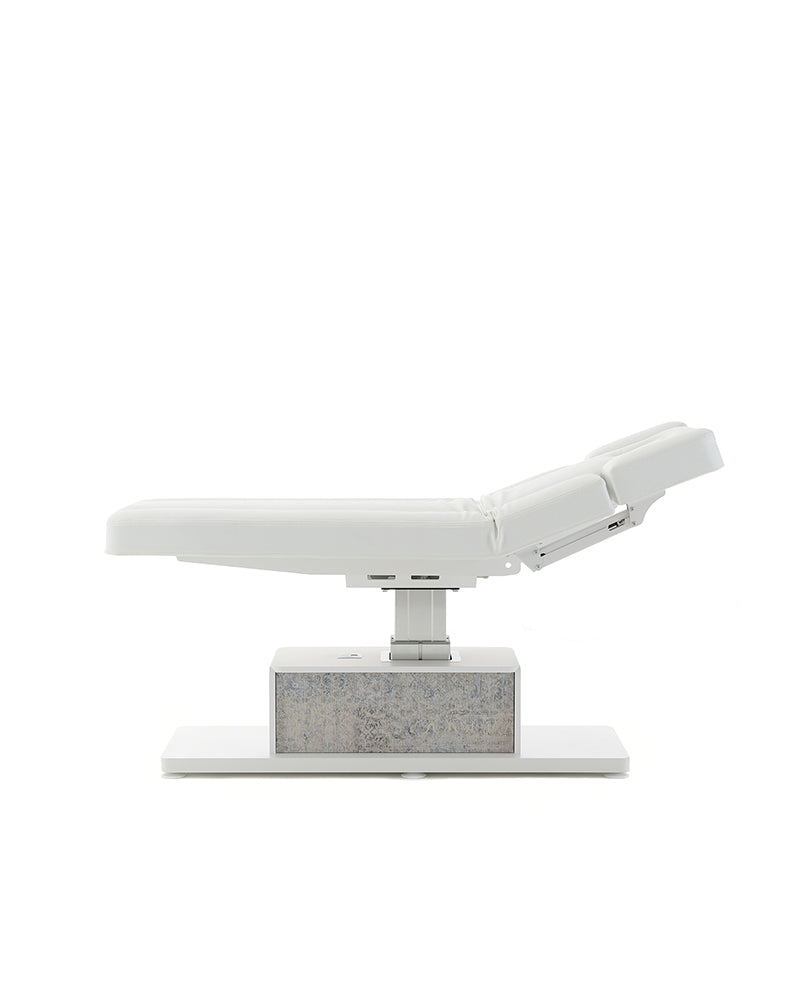 The Ben - Hvid og grå massagebriks - med motor - med justerbare armlæn