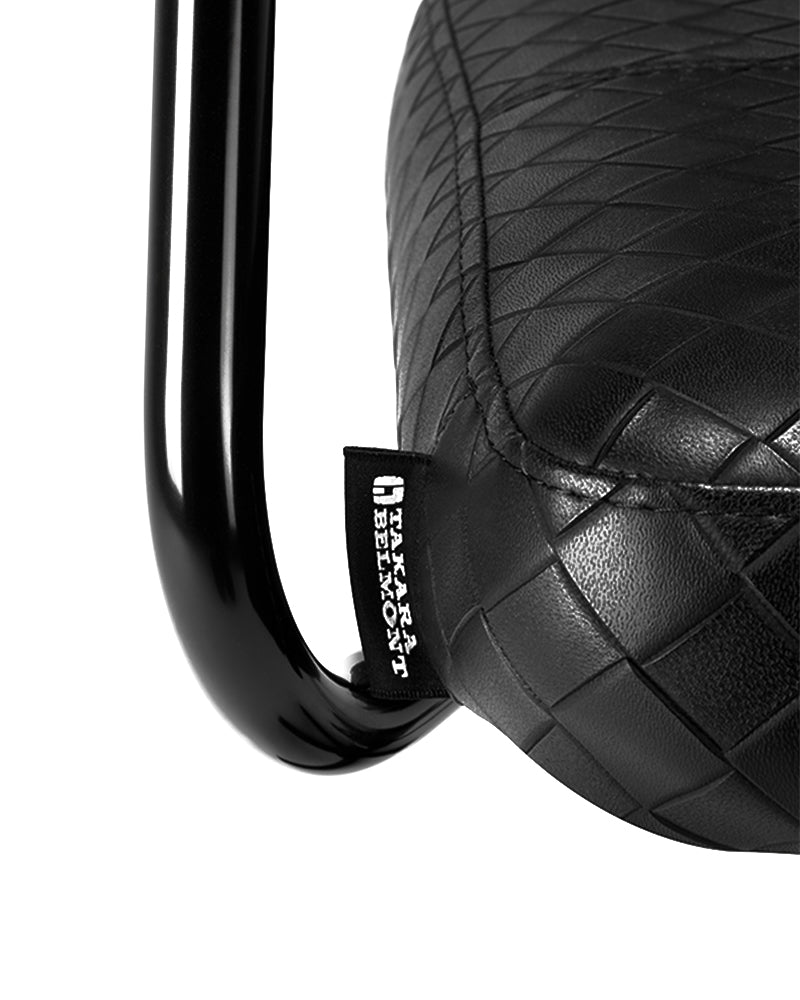 Shiki - Sort mønstret frisørstol med sort krydsfod