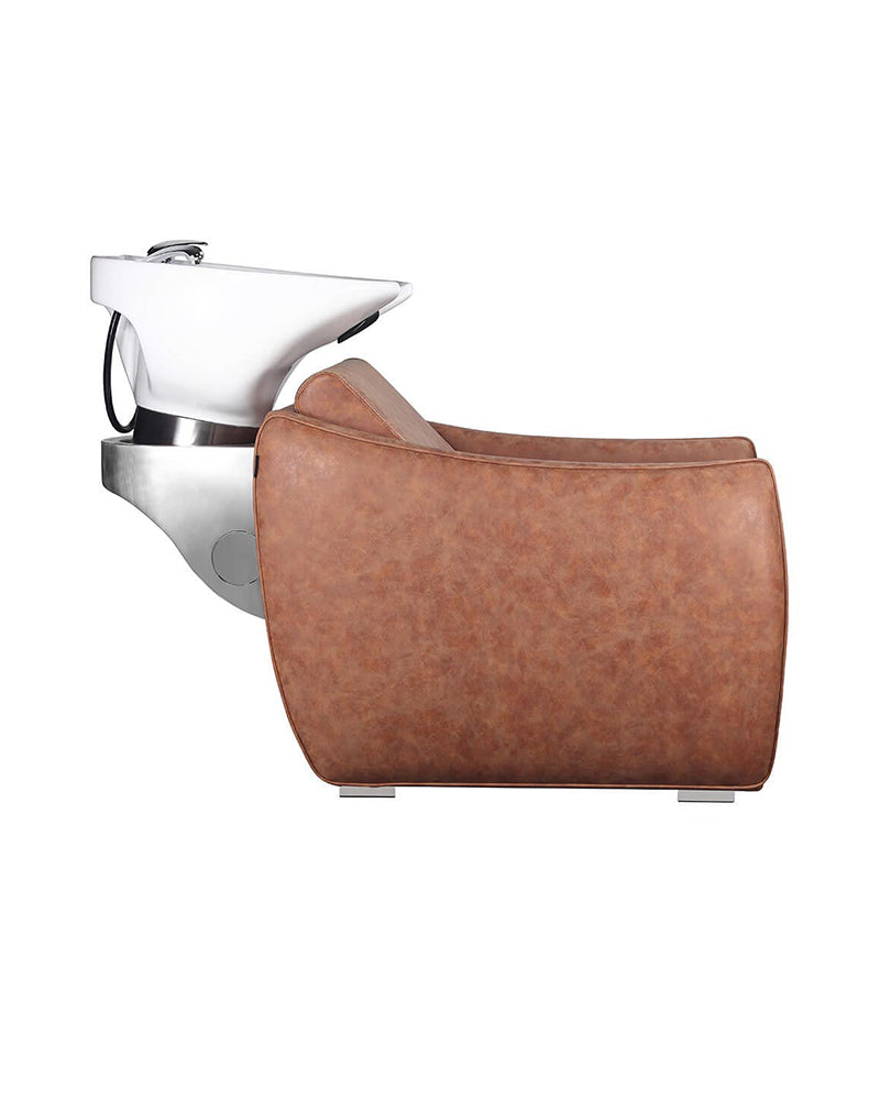 Hazel Tan - Brun vaskestol - Hvid kumme