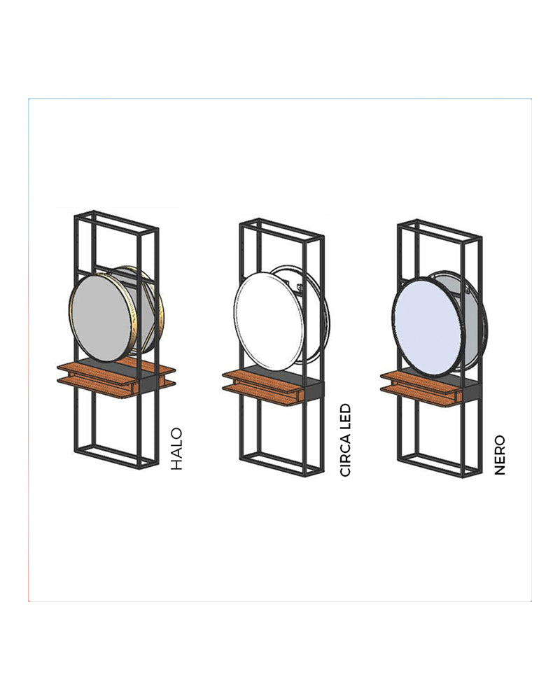 Mirror joiner - Sort frisørbetjening til spejle - Dobbeltsidet