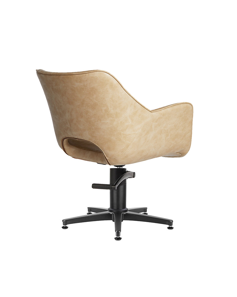 Chloe Sand - Beige frisørstol - Sort krydsfod