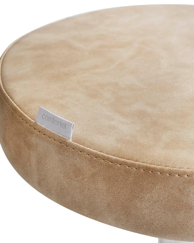 Rund Sand - Beige klippestol - Krom krydsfod