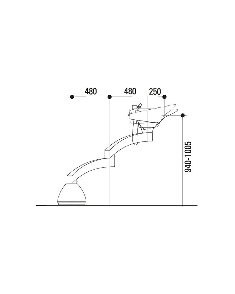 Contura swing PLUS - Sort søjlevask - Sort kumme
