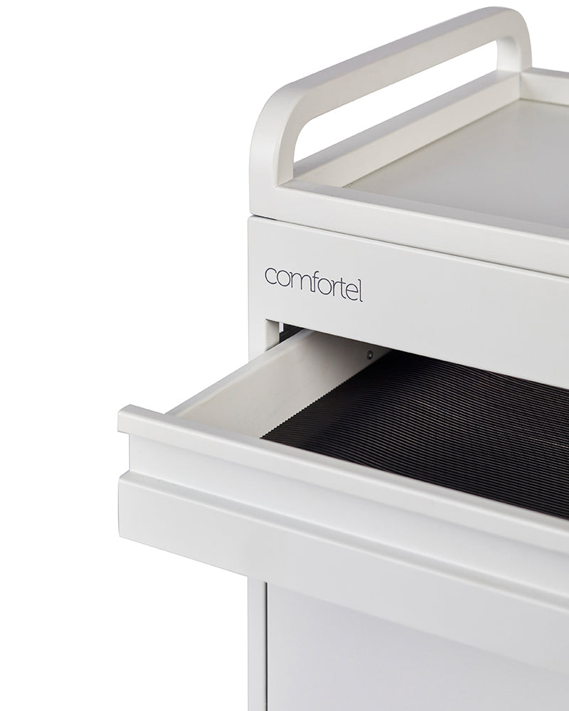 Studio 3 - Hvidt rullebord - 3 skuffer og ekstra hylde