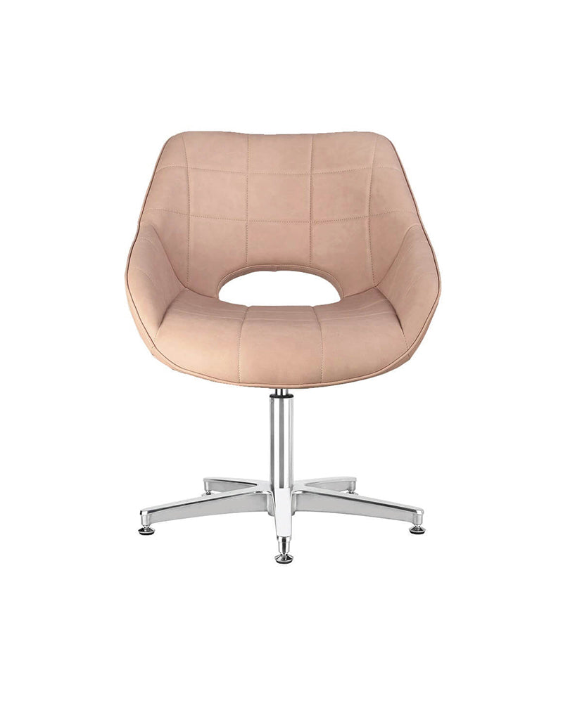 Rosie Blush - Lyserød ventestol - Krom krydsfod