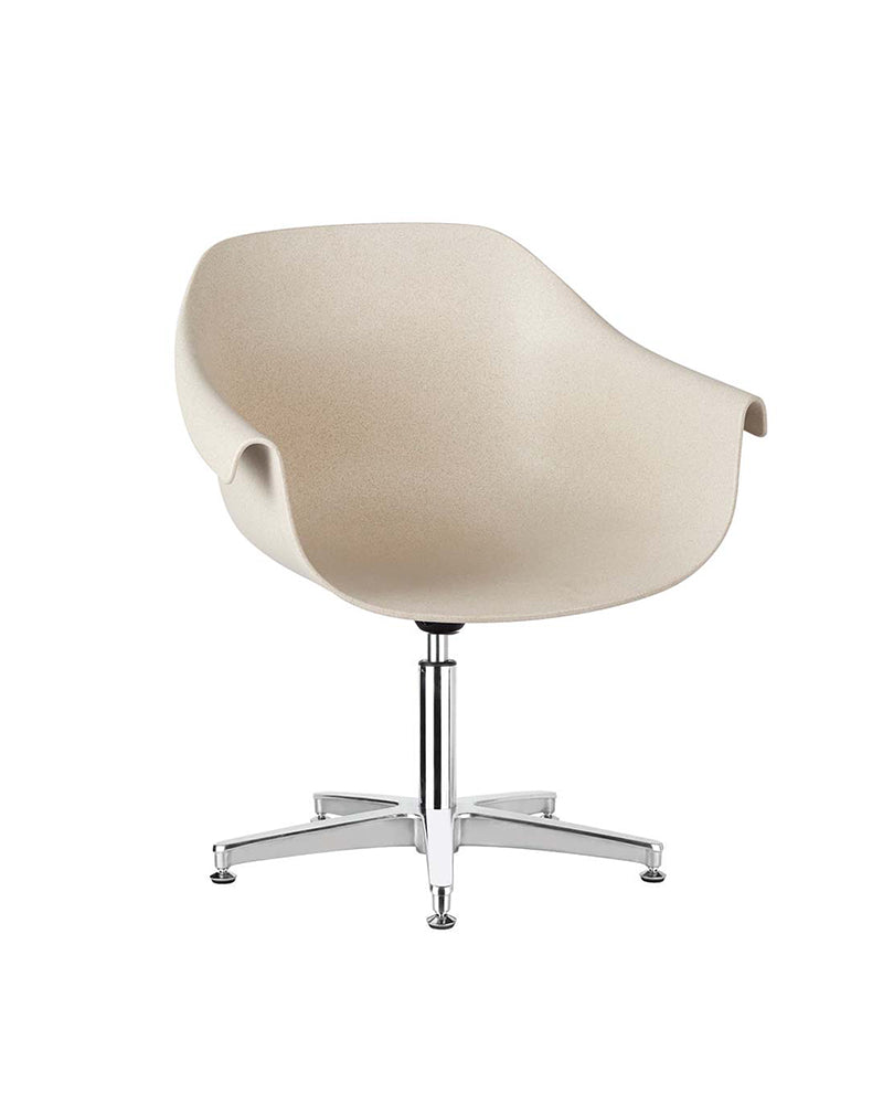 Eco - Beige ventestol - Krom krydsfod