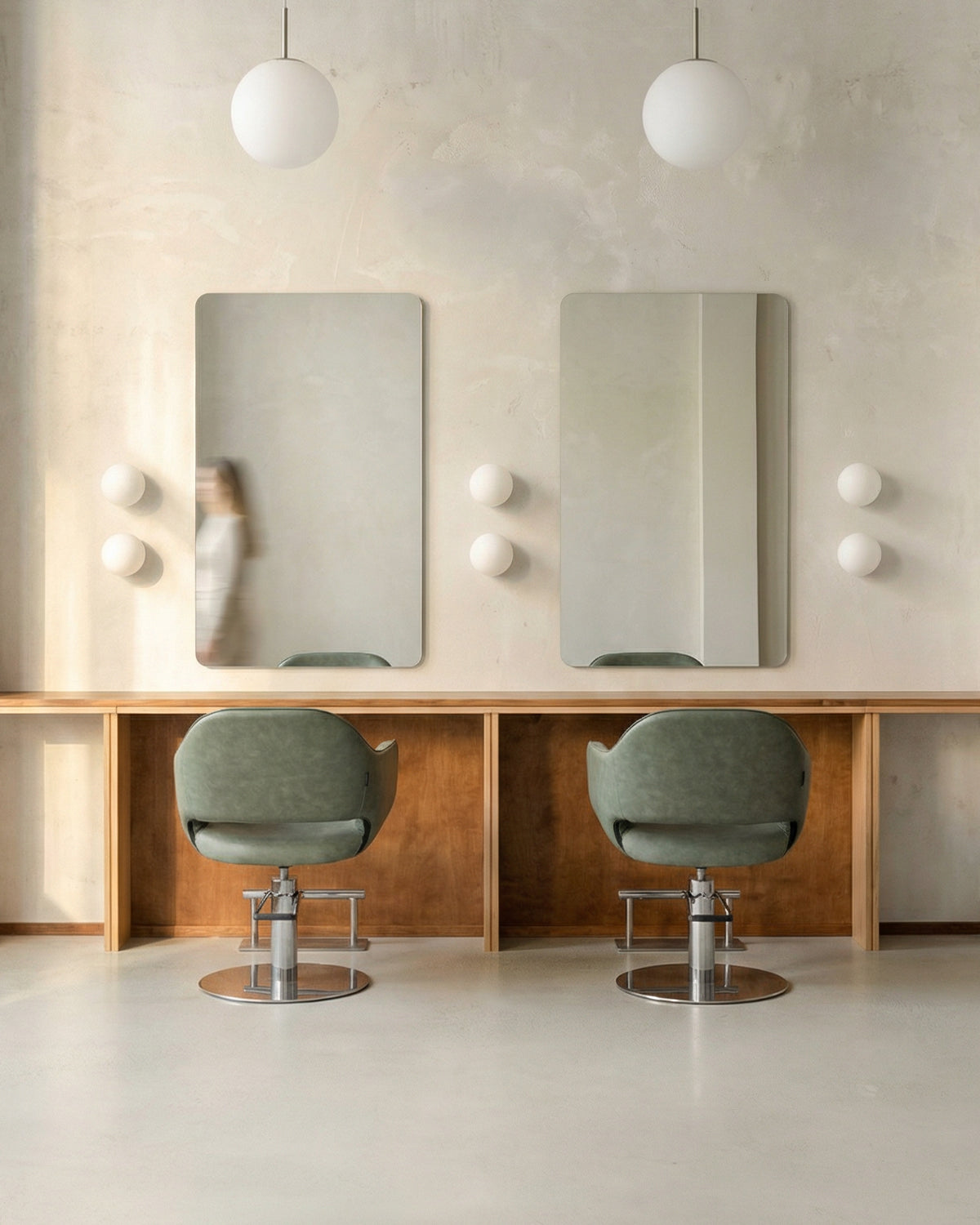 Frameless Rounded - Afrundet frisørspejl - 70x115cm