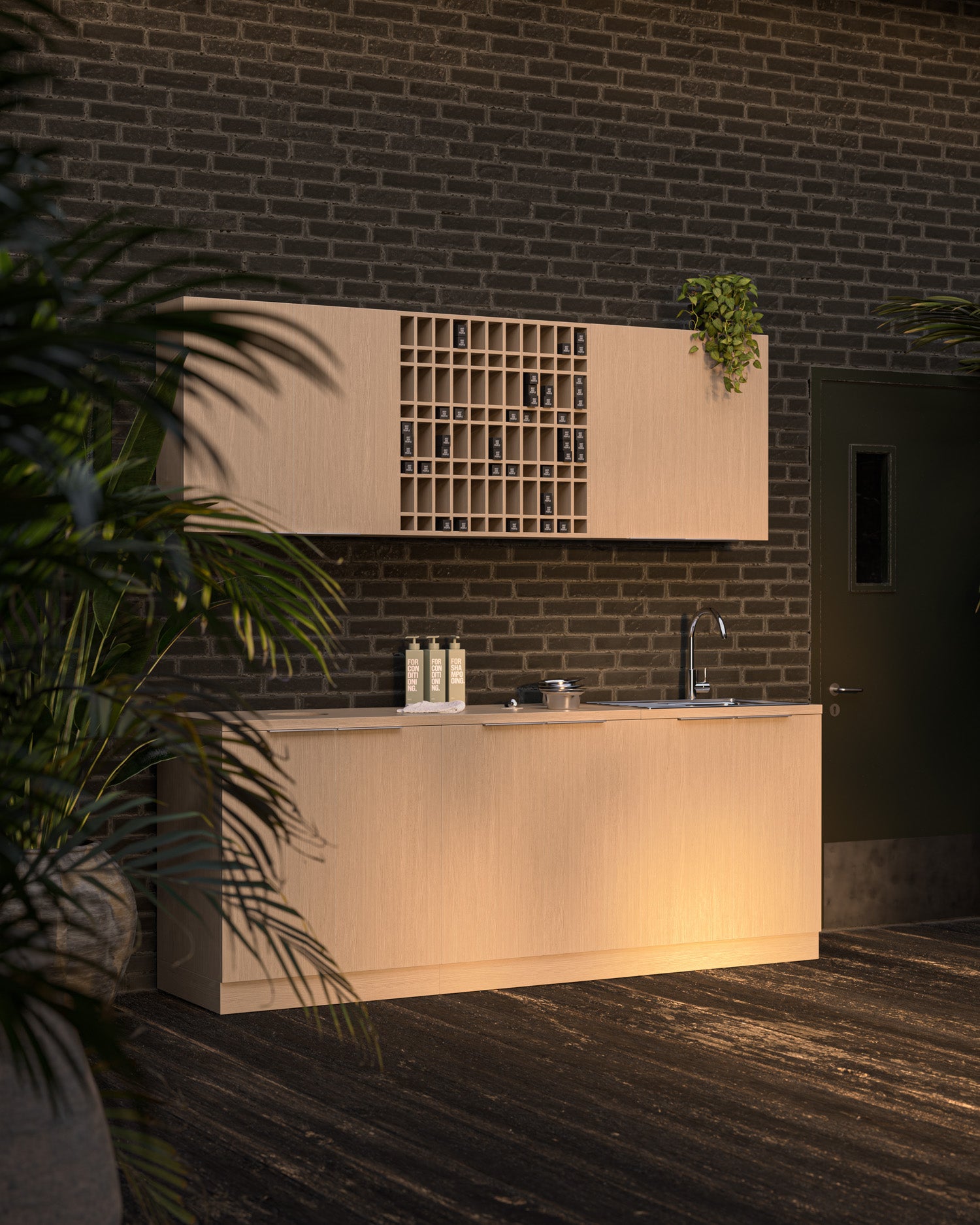 Colorbar tubereol - Vægmonteret farvereol - Egetræsmønster