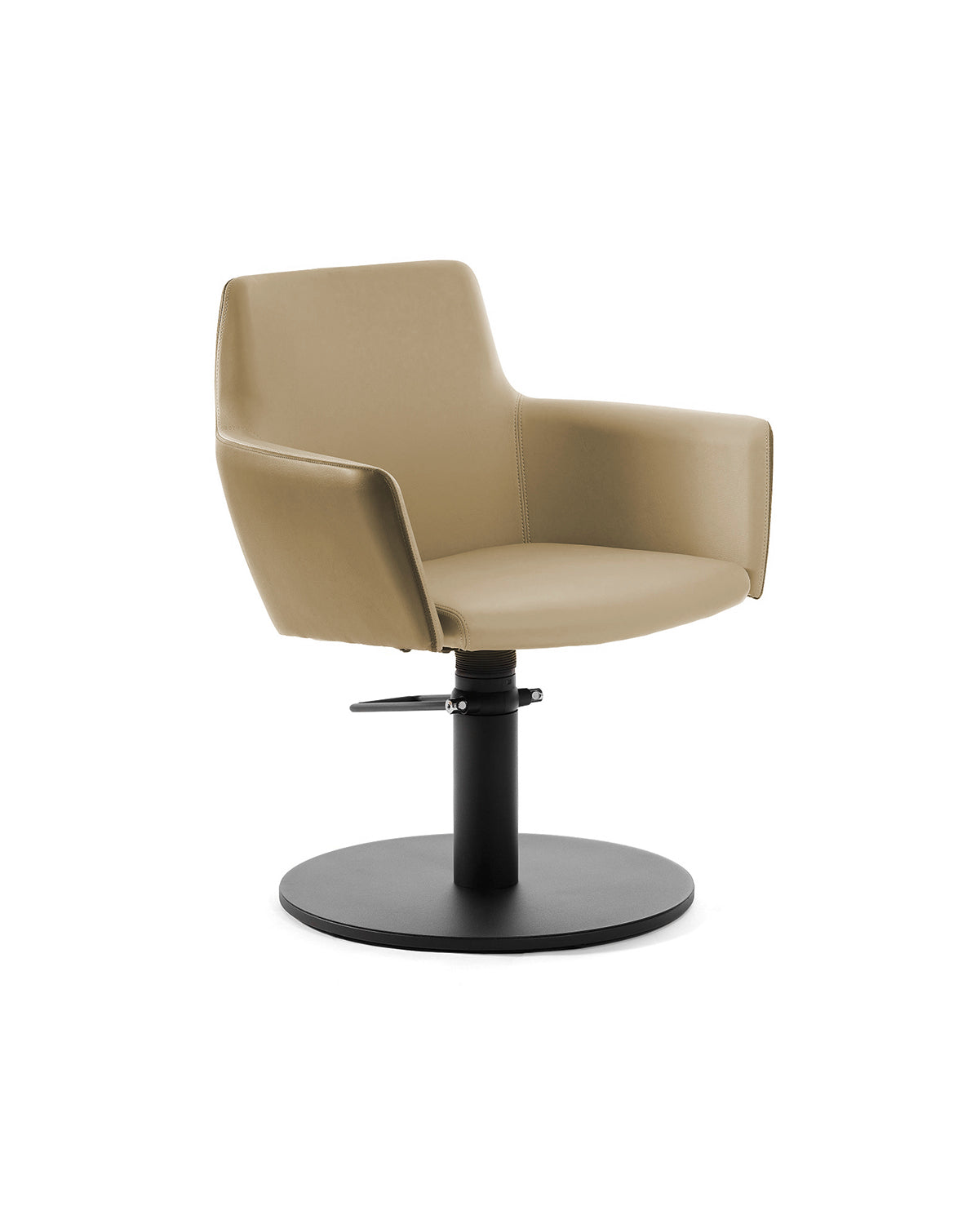 Greiner 38 - Beige kundestol med sort pladefod