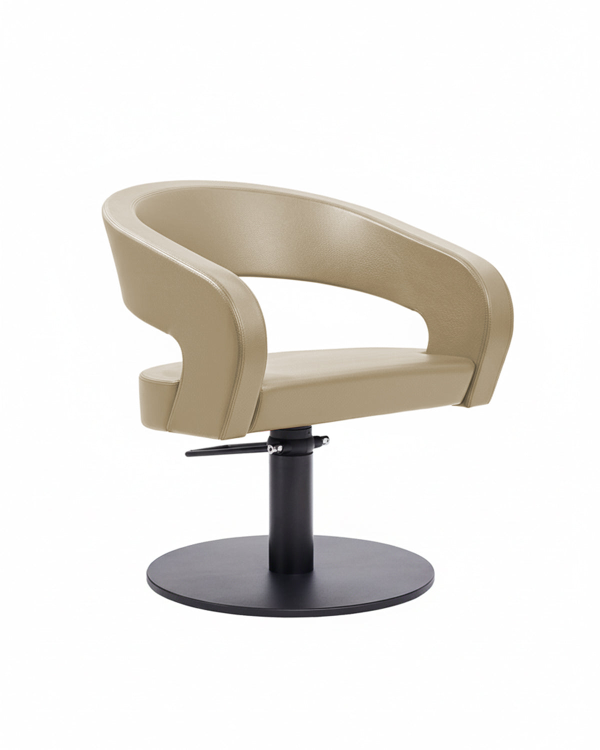 Greiner 50 - Beige kundestol med sort pladefod