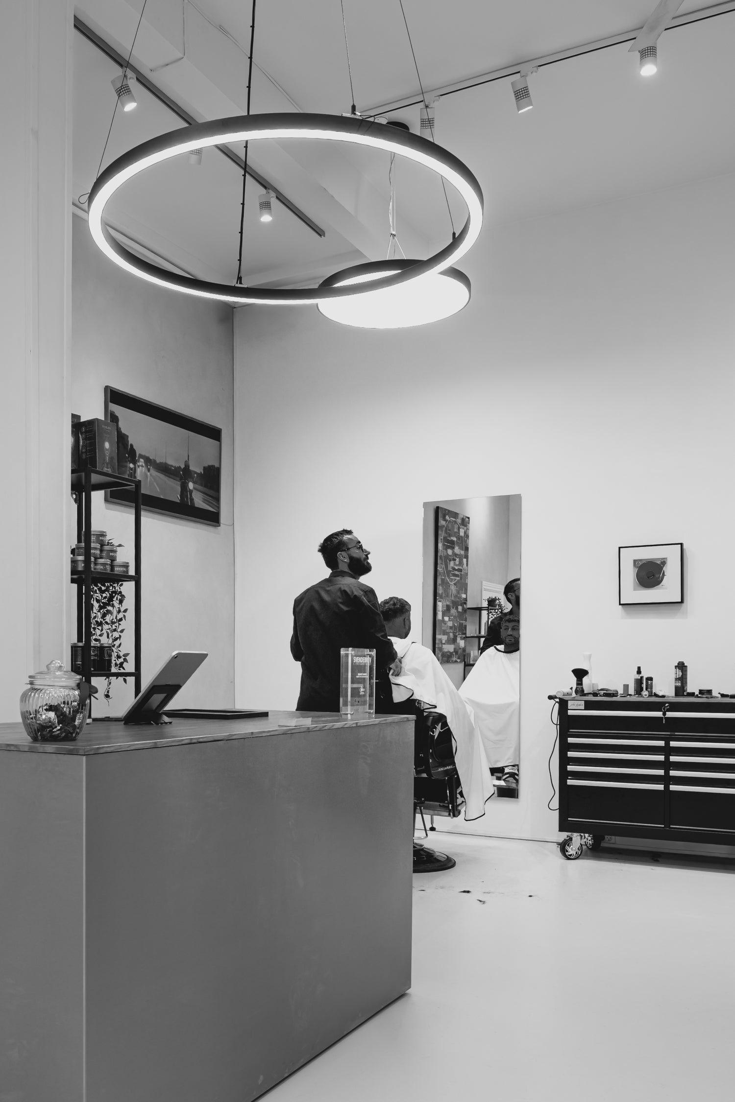 Sun Circle LED - Sort rundt arbejdslys - ø100cm