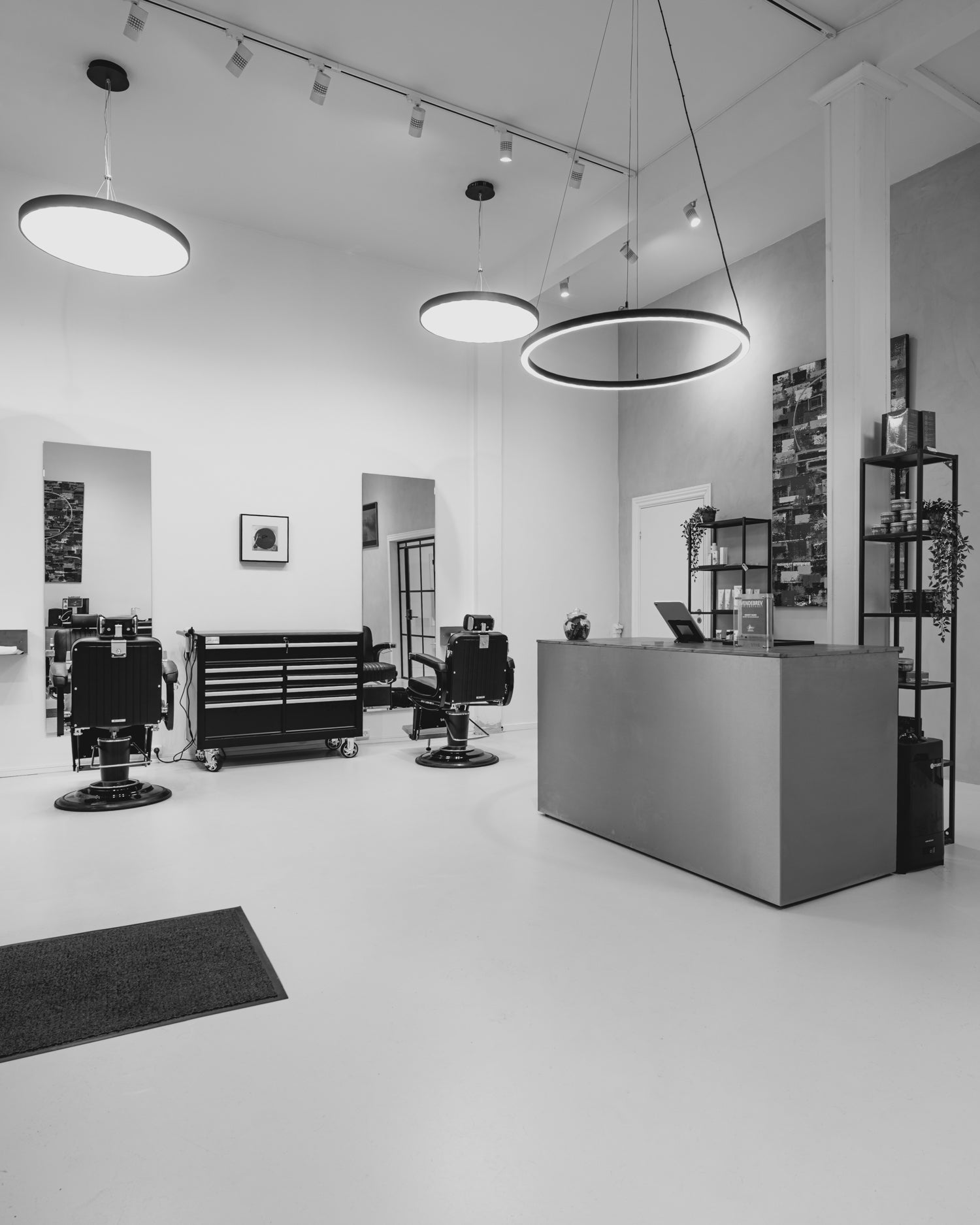 Sun LED - Sort rundt frisørlys - ø80cm