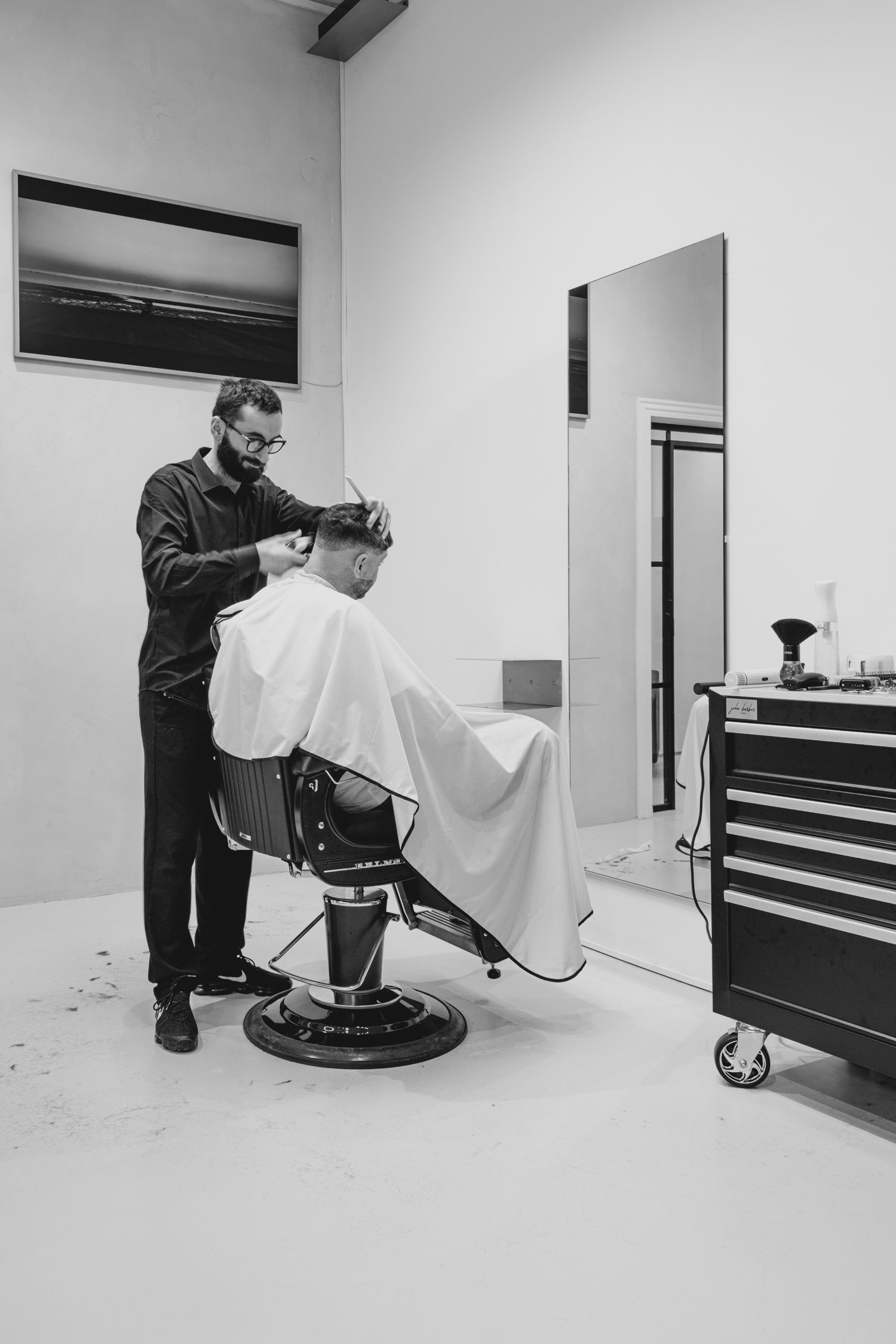 Frameless - Firkantet frisørspejl - 65x195cm