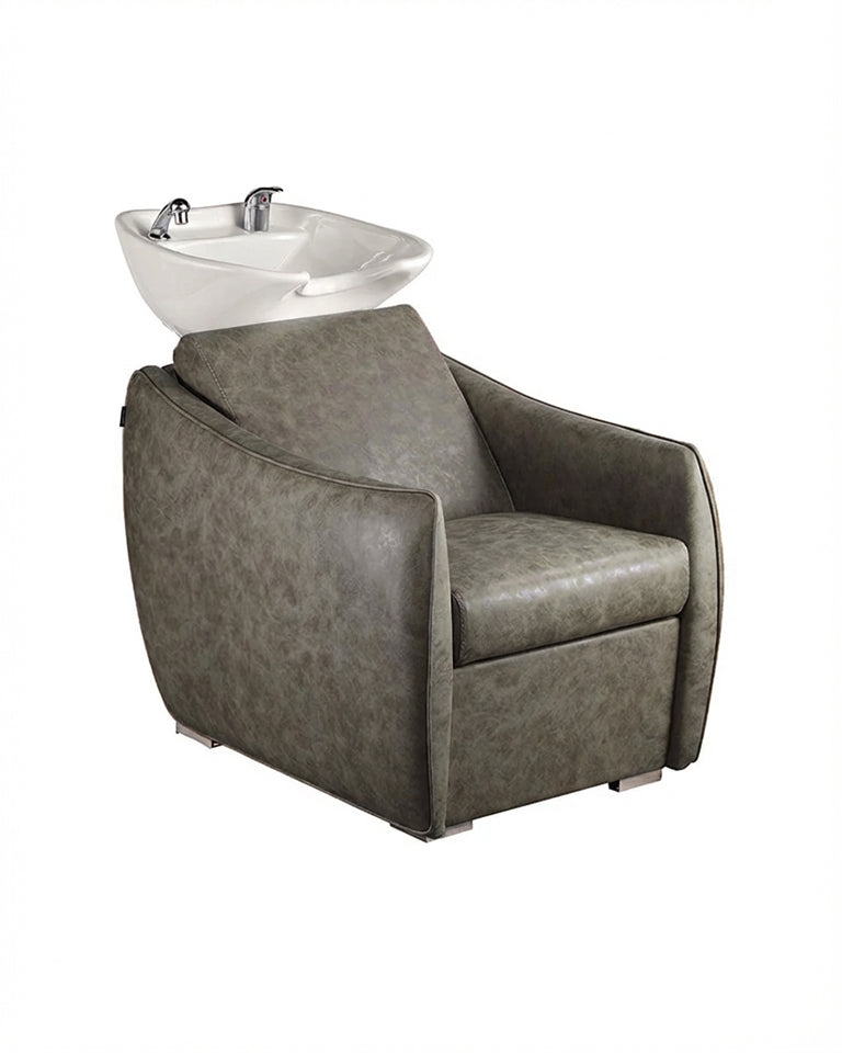 Hazel Sage - Grøn vaskestol - Hvid kumme