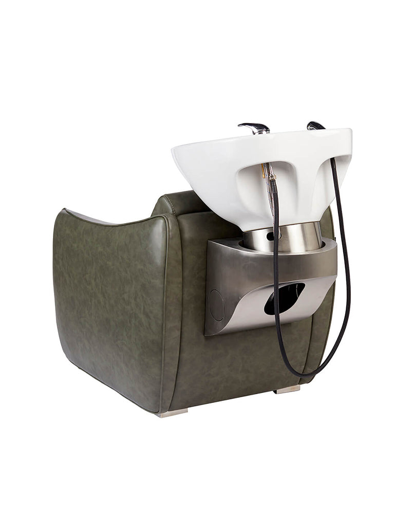 Hazel Sage - Grøn vaskestol - Hvid kumme