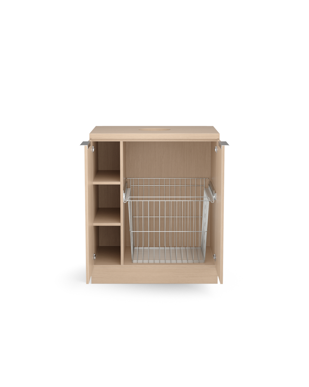 Colorbar håndklædekurv - Vaskeskab i egetræsmønster - Cappuccino