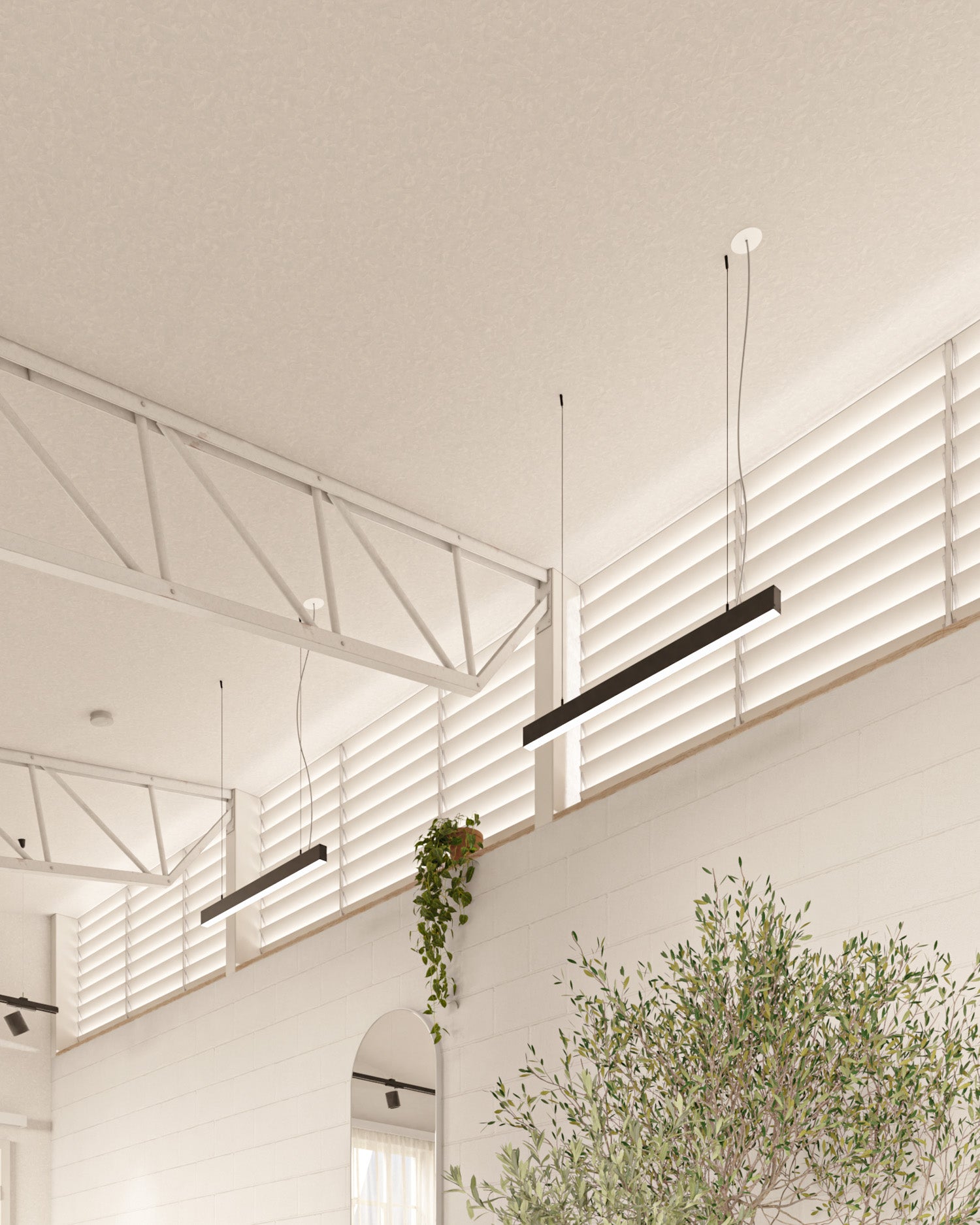 Sunbeam LED - Sort frisørlys i stålwire