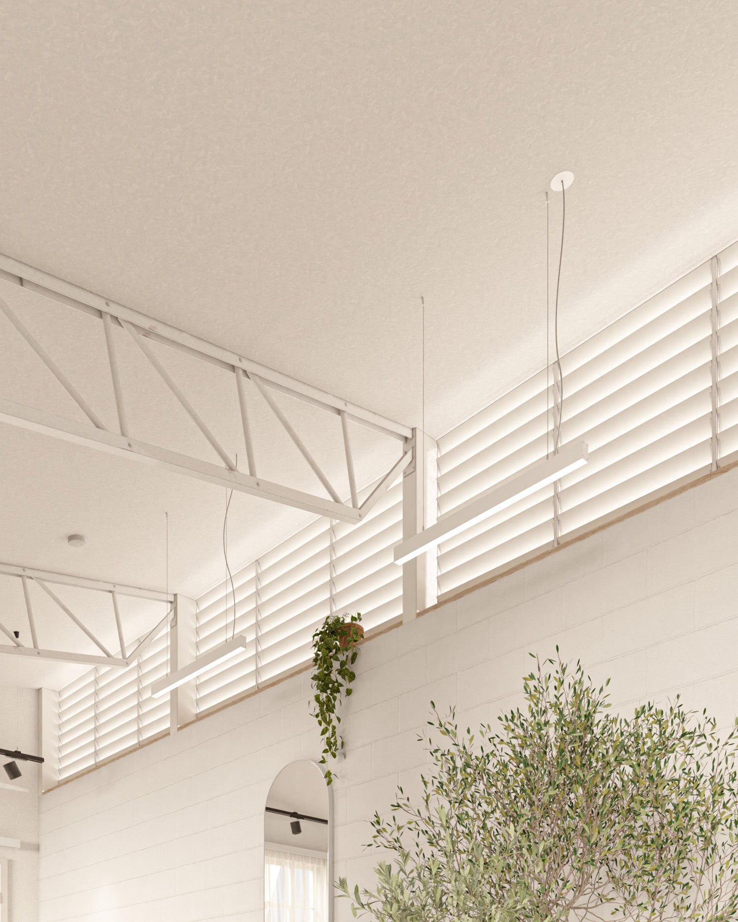 Sunbeam LED - Hvidt frisørlys i stålwire