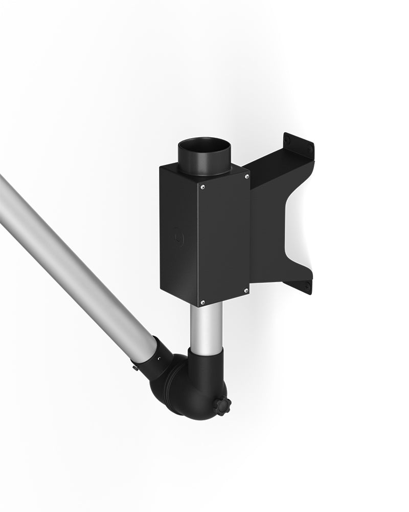 Sort udsugningsarm - Punktudsugning til væg