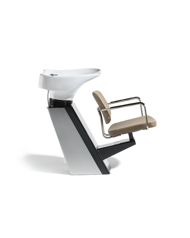 Gogo Aquaplus - Beige vaskestol med hvid vaskekumme