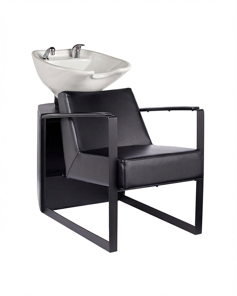 Lambert - Sort vaskestol - Hvid kumme