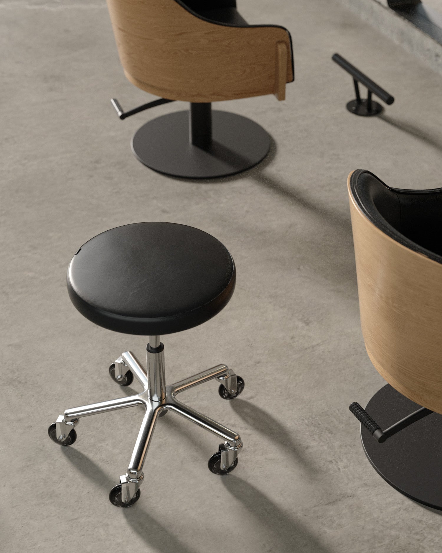 Rund Klippestol Comfortel Behandlerstol med hjul Just Add People